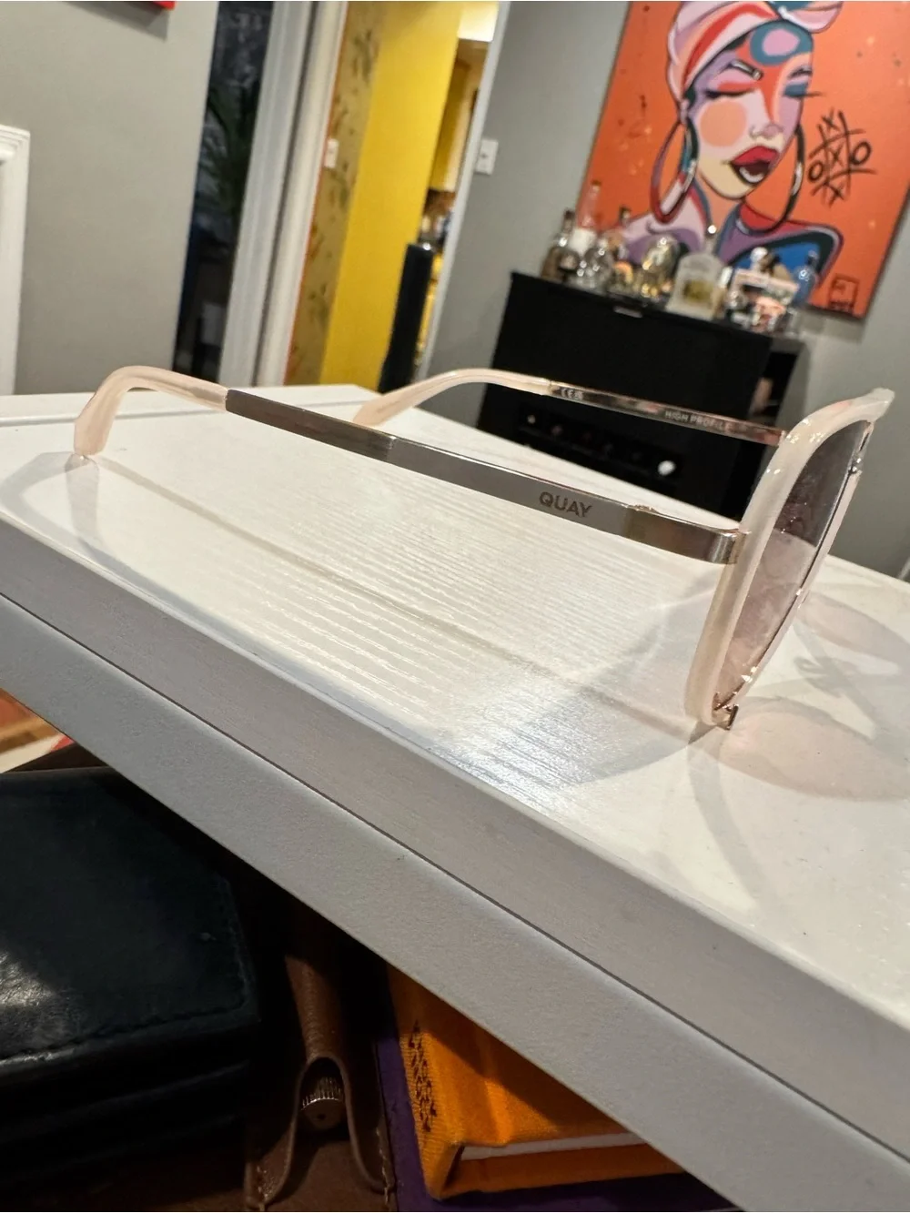 Quay “HIGH PROFILE” aviators in “bone” - GREAT condition